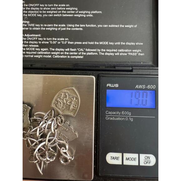 Vintage Sterling Silver Michigan Souvenir Charm Bracelet Bell Trading Post sz 7 - Picture 10 of 10